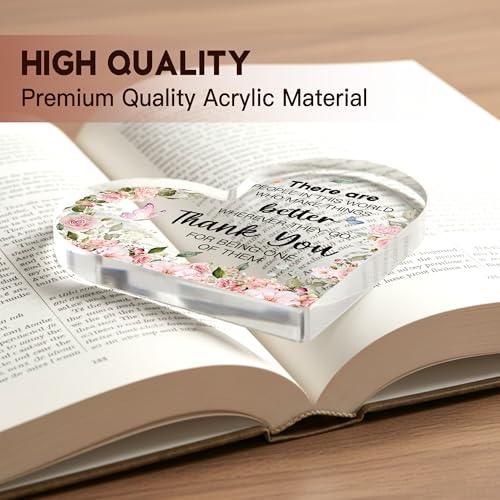 Heart-Shaped Thank You Gift for Women - Acrylic Desk Decor