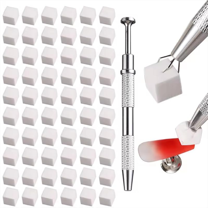 Yimart Soft Nail Sponges for Ombre with Grabber Pen - 100 Pcs