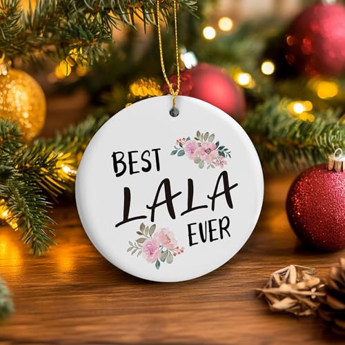 Lala Ceramic Ornament, Mom and Grandma Gift from Grandkids, 3 Inch
