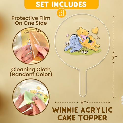 Pooh Acrylic Baby Shower Cake Topper | 5x7 Decorative Piece