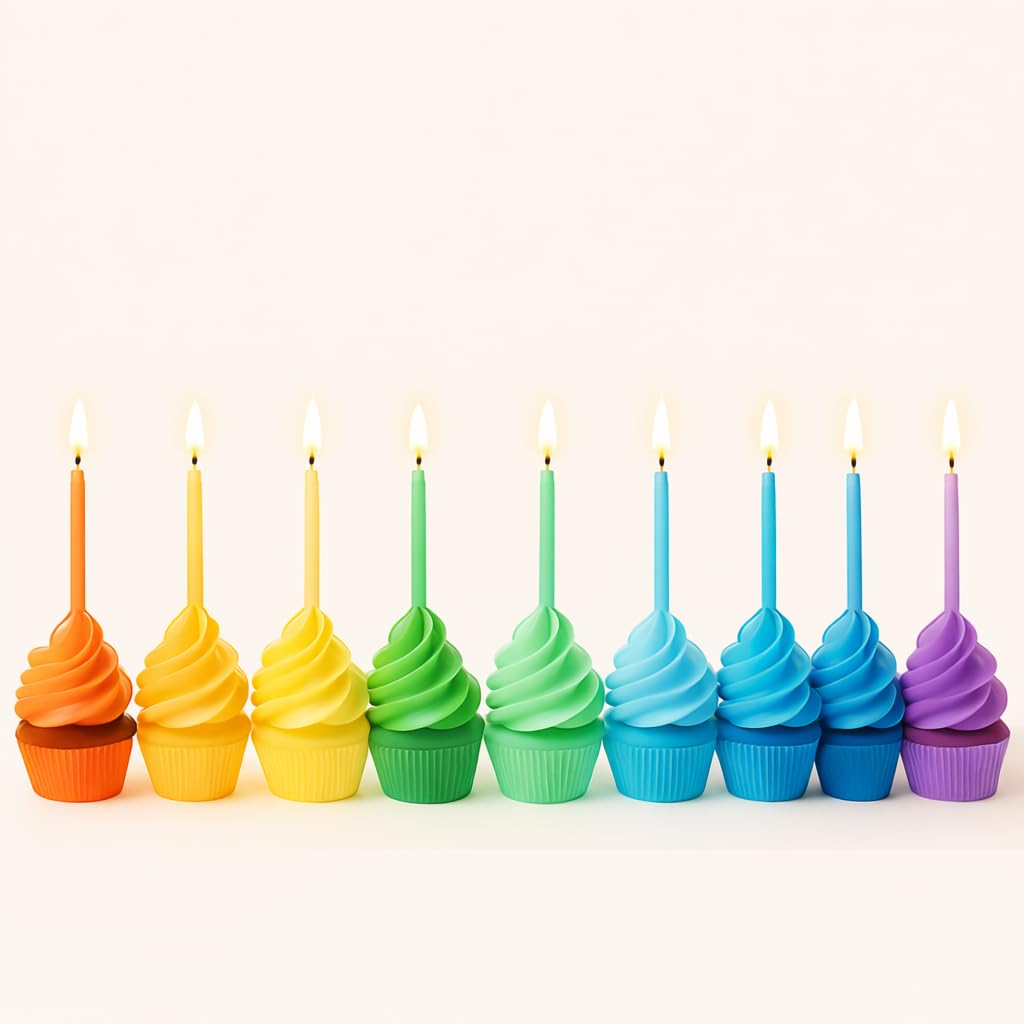 Cwise - 50-Count Spiral Birthday Cake Candles – Mini Pastel Rainbow Spiral Candles for Cake or Cupcake – 25 Unique Colors (2 of Each Color)