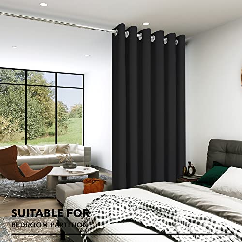 Deconovo Extra Wide Blackout Curtain 108 Inches - Thermal Insulated Privacy Drape for Sliding Doors