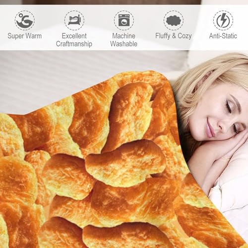 Chicken Nuggets Fleece Throw Blanket - Soft Plush 40" x 50" Blanket