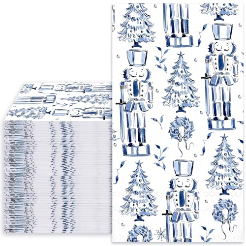 Christmas Chinoiserie Nutcracker Guest Napkins - 40 Disposable Paper Hand Towels