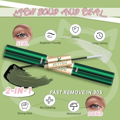 KEYYOU DIY Lash Clusters Kit - Anime Cat Eye Wispy Eyelash Extensions