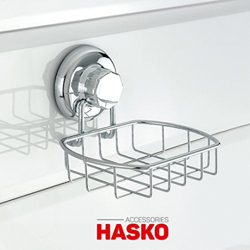 HASKO Rustproof Stainless Steel Suction Cup Soap Dish for Shower Wall