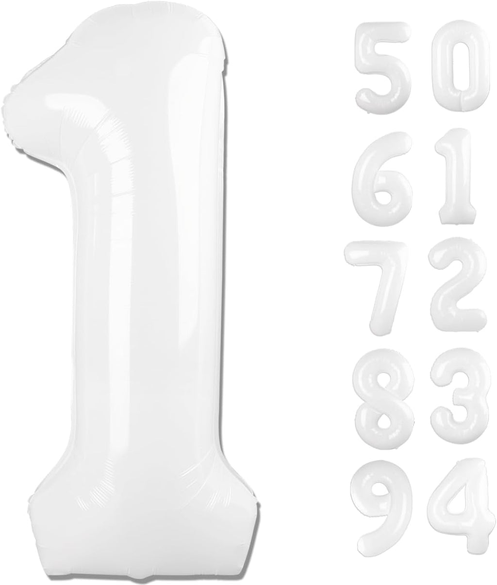 Regine Switzerland 40-Inch White Number 1 Balloon - Translucent First Birthday Decoration for Kids
