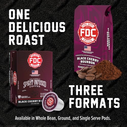 Black Cherry Bourbon Whole Bean Coffee - 12 oz | Fire Department Coffee