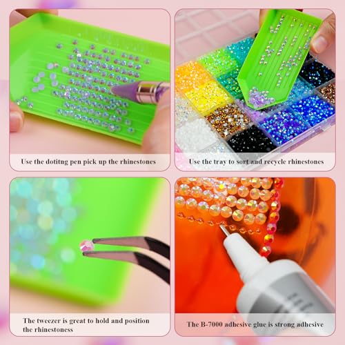 EARLMONI 18000 Pcs Resin Jelly Rhinestones 4mm Flatback Bedazzling Kit