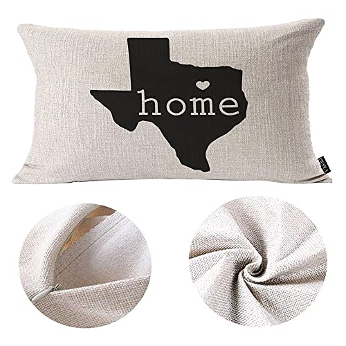 Texas State Map Decorative Throw Pillow Cover 12x20" - EKOBLA