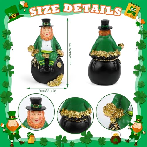 St. Patrick's Day Resin Gnome Figurine 5.7 Inch Irish Leprechaun Decor