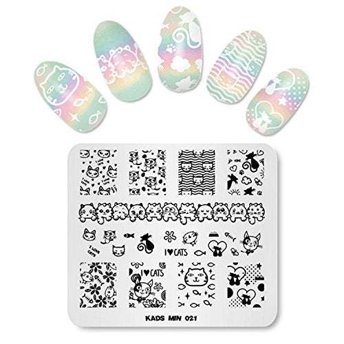 Cat Nail Art Stamping Plate Stainless Steel Manicure Template
