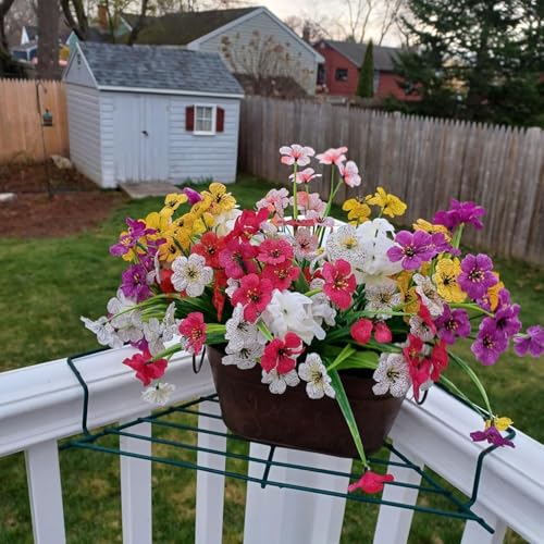7Queen 6-Bundle Artificial Flowers, Realistic Plastic Faux Floral Arrangements