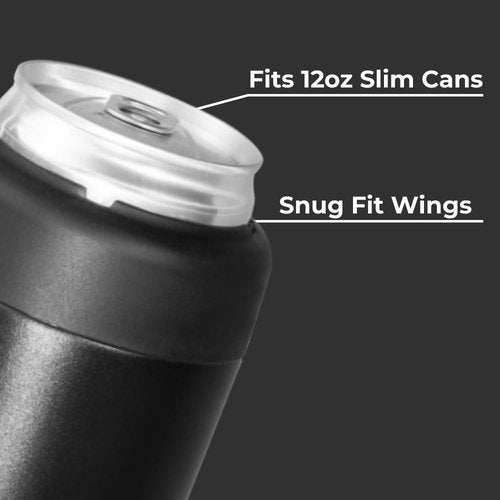 HydroJug Slim Can Cooler - 2-in-1 Insulated Can Cooler Cup - Stainless Steel Slim Can Holder with Non-Slip Rubber Base - Screw-Top Lid - Dishwasher Safe - 12oz, Wildrose