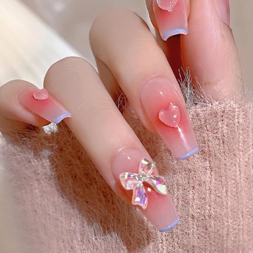 3D Colorful Aurora Bow Nail Charms - 48 Pieces for DIY Nail Art