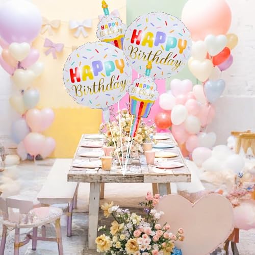 Colorful Birthday Cake Foil Balloon Set - Cupcake Party Decorations