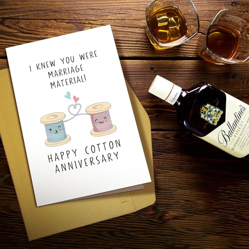 Funny 2nd Anniversary Card for Husband or Wife | Cotton Anniversary