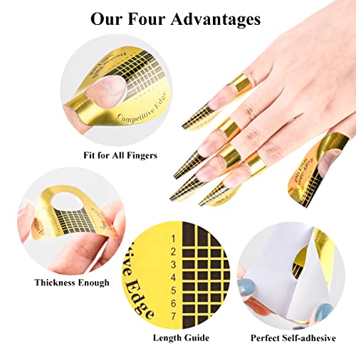 Subay 200Pcs Professional Long Nail Forms for Acrylic and Polygel