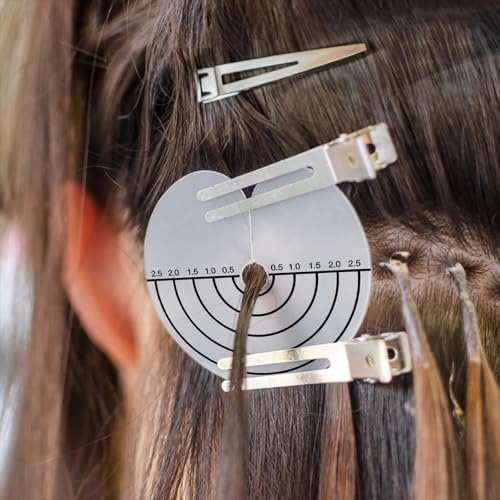 100 Pcs Heat Shield Guards for Hair Extensions with Scale, Clear PVC Keratin Protectors