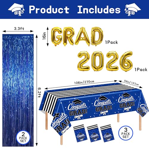 Class of 2026 Graduation Party Decorations Set - 7 Pieces