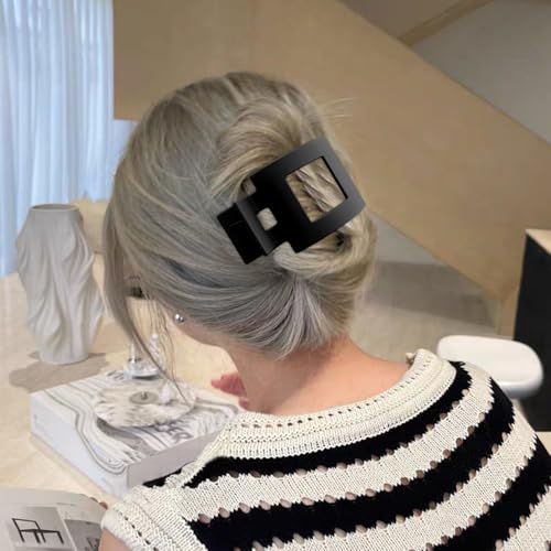 VELSCRUN Flat Hair Claw Clips - Matte Large Non-Slip Hair Accessories for Thick and Thin Hair