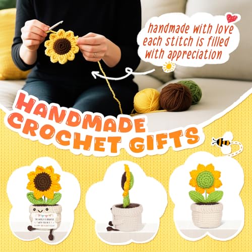 Handmade Sunflower Crochet 18th Birthday Gift for Girls