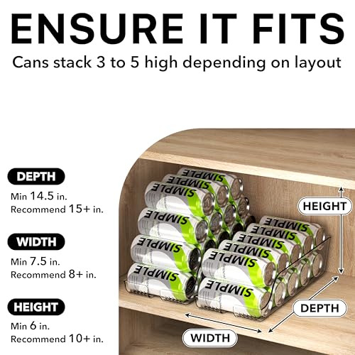 Tall Skinny Can Organizer for Refrigerator - Set of 2