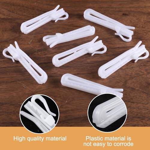 50 Heavy Duty Adjustable Plastic Curtain Hooks for Drapes