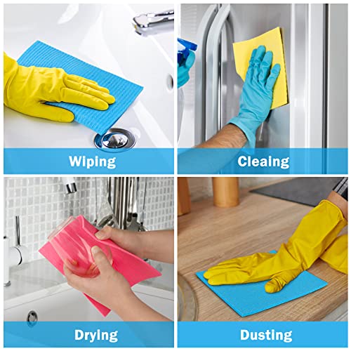 HOMEXCEL 10-Pack Swedish Dishcloths - Reusable, Absorbent Cleaning Cloths