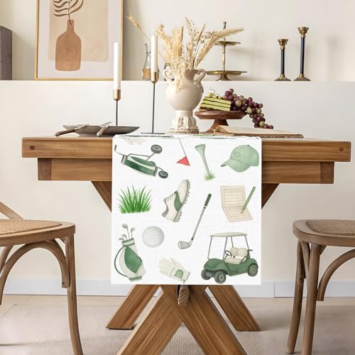Let's Partee Golf Table Runner - 13" x 72" - Polyester Decor for Parties