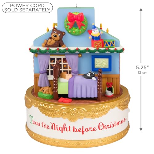 Night Before Christmas Light-Up Rotating Ornament with Sound - 2026 Variation