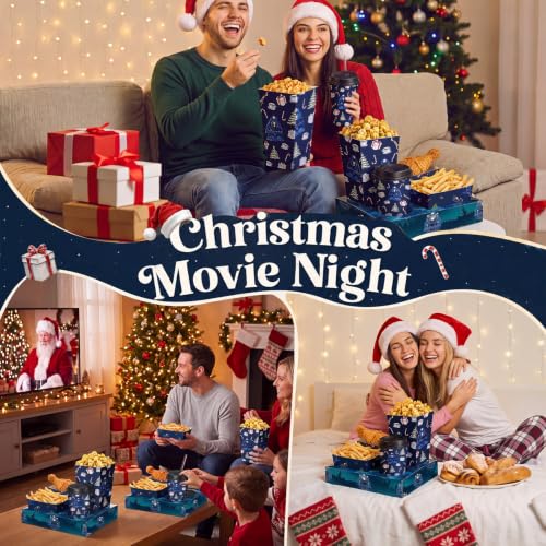 Christmas Movie Night Snack Trays Set - Train Theme Party Supplies, 25 Pieces