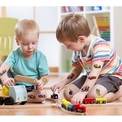 Race Car Temporary Tattoos for Kids - 10 Sheets Waterproof Party Favors