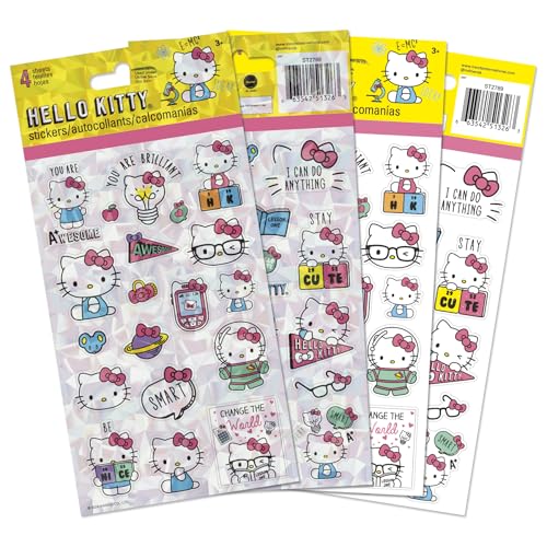 Sanrio Hello Kitty BTS Sticker Set - 4 Sheets of Decorative Decals for Kids & Collectors