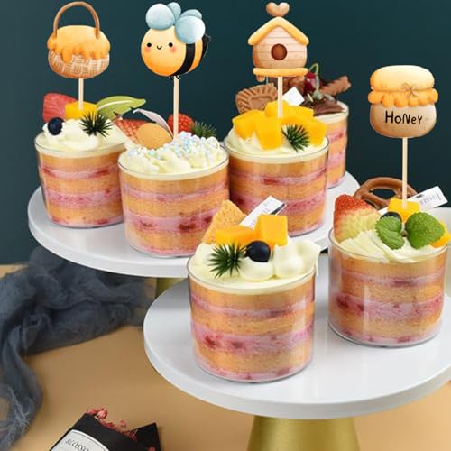 21 PCS Bee Cupcake Toppers - Cute Party Decorations