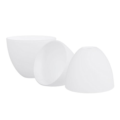 Aspen Creative 23649-73-3 Frosted Glass Shade with White Paint, 1-5/8" Fitter Size, 5-7/8" Diameter x 4-3/4" Height, 3 Pack