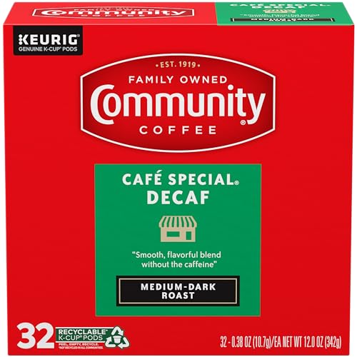 Community Coffee Café Special Decaf Medium-Dark Roast K-Cup Pods - 32 Count