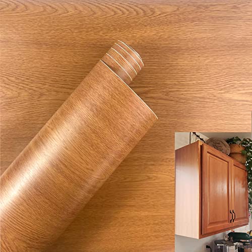 Brown Wood Grain Waterproof Self-Adhesive Shelf Liner - 15.6" x 79"