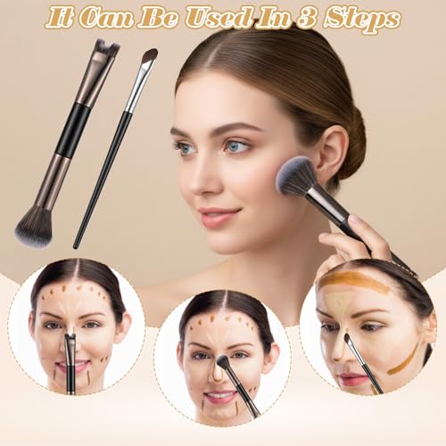 Dual Ended Nose Contour Brush Set U-Shaped Sculpting Tool 2Pcs