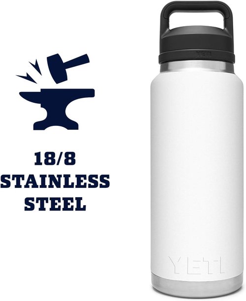 YETI Rambler 36 oz Bottle, Leakproof, Vacuum Insulated, Stainless Steel with Chug Cap, Low Country Peach