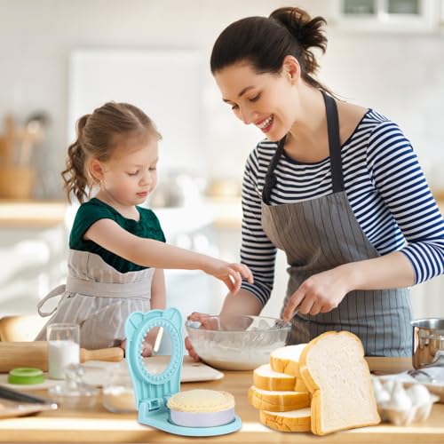 Light Blue Stainless Steel Sandwich Cutter & Sealer for Kids