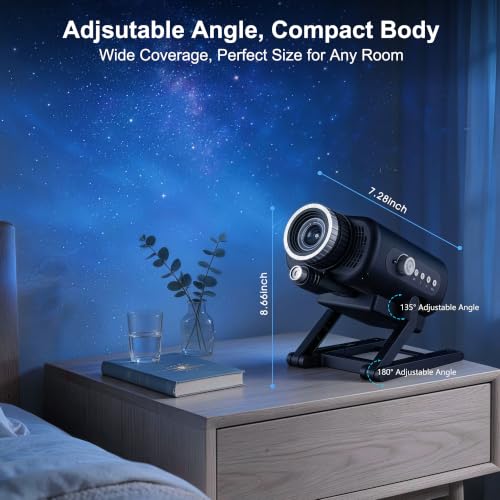 Black 3D Star Galaxy Projector with Ocean Scenes & Bluetooth Speaker - Night Light & Remote Control