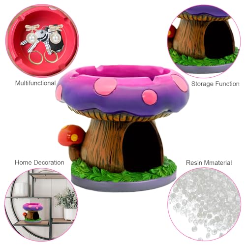 Neletao Mushroom House Ashtray with Accessory Storage - Decorative Decor