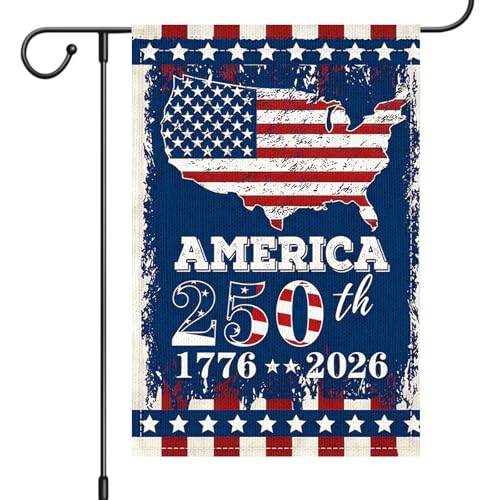 250th Anniversary Garden Flag 1776-2026, Double-Sided Patriotic Decor