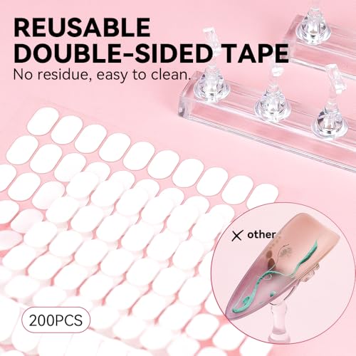 ESUOHYM Press On Nail Stand and Holder Set with Magnetic Tips and Sticky Tabs