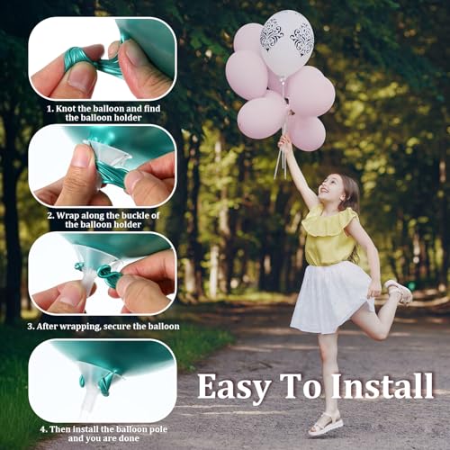 20 Pcs Balloon Holder Sticks with Cups – 12.4 Inch Clear Plastic Sticks