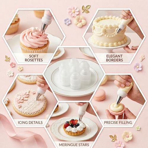 6-Pack Plastic Piping Bag Couplers for Cake Decorating