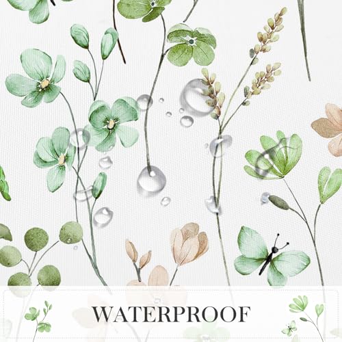Litabel 36 x 72 Small Shower Curtain, Waterproof Watercolor Floral Fabric