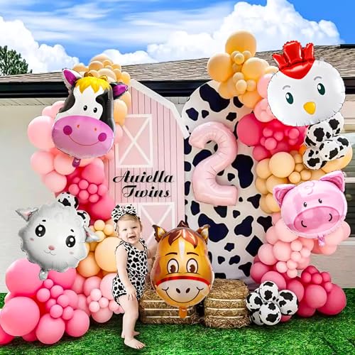Farm Animal Balloons Set - 5 Foil Balloons for Kids' Parties