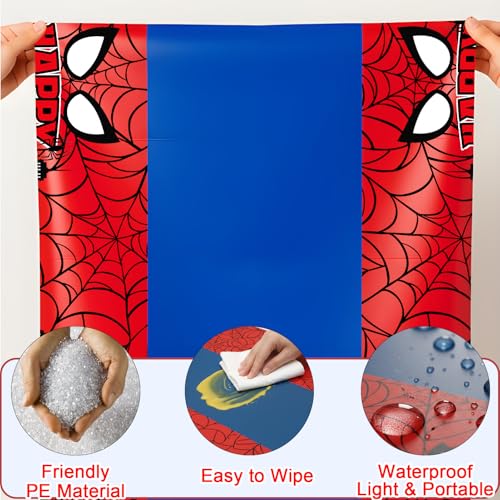 iCrius Spider City Disposable Plastic Tablecloths 3pcs 54x108 Inch for Birthday Party